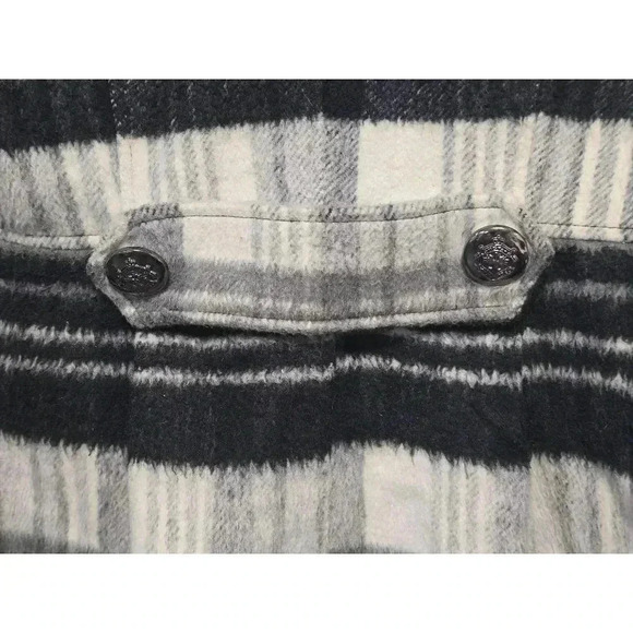 Women's Pink Envelope Coat M Black &‎ White missing button and very small stain - Picture 7 of 7